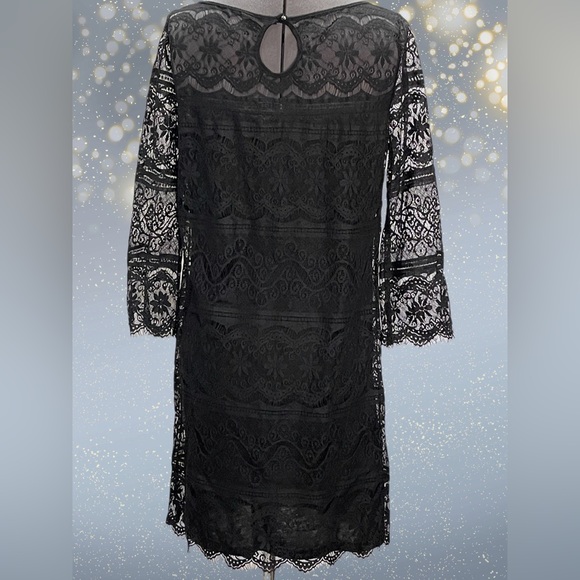 Max Edition Black Lace Sheath Party or Cocktail Dress Size 2 - Picture 3 of 8